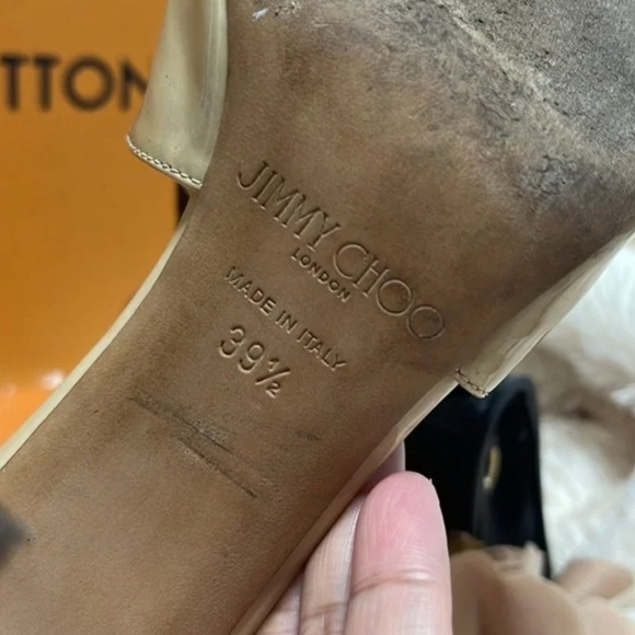 Jimmy Choo - Nude Patent Leather Ivette Heels - Picture 10 of 10